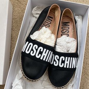 Worn 1x, new Moschino Couture heel espadrilles